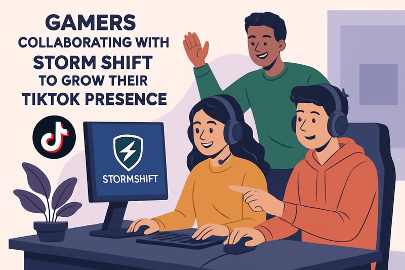 Gamers collaborating with Storm Shift to grow their TikTok presence